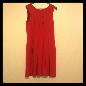 Coral fit and flare dress